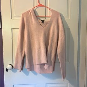 Pink oversized hooded sweater